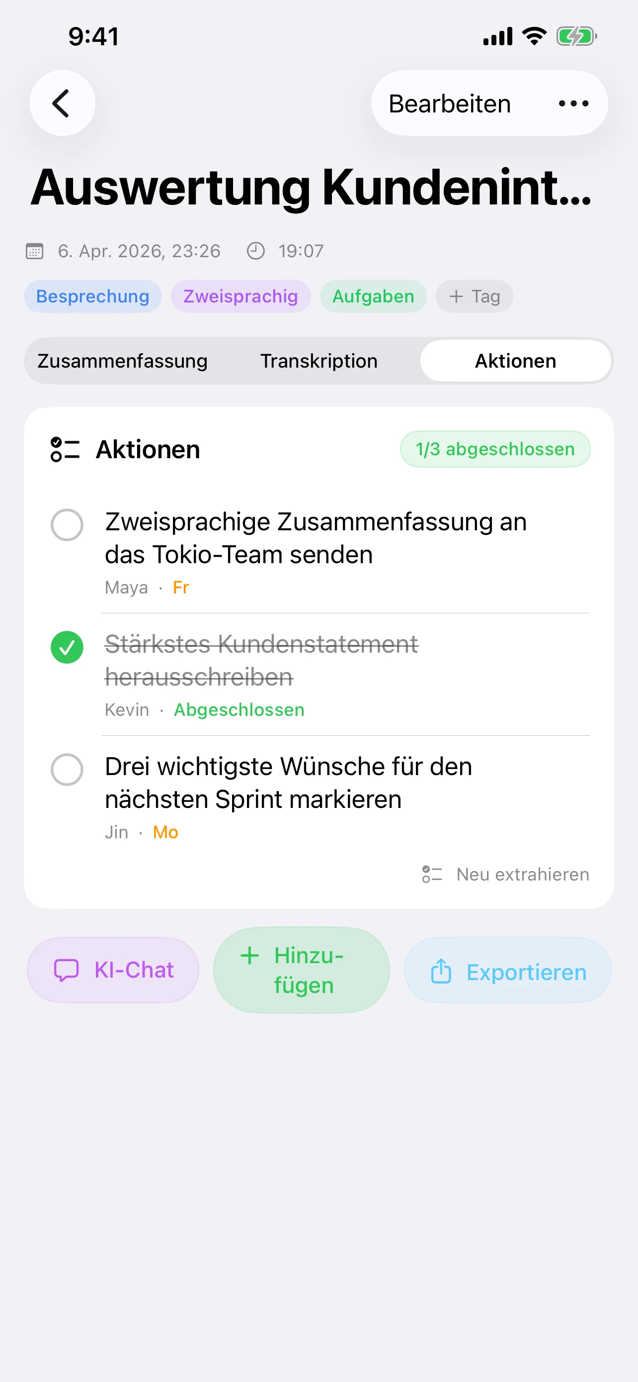 Speechy app screenshot