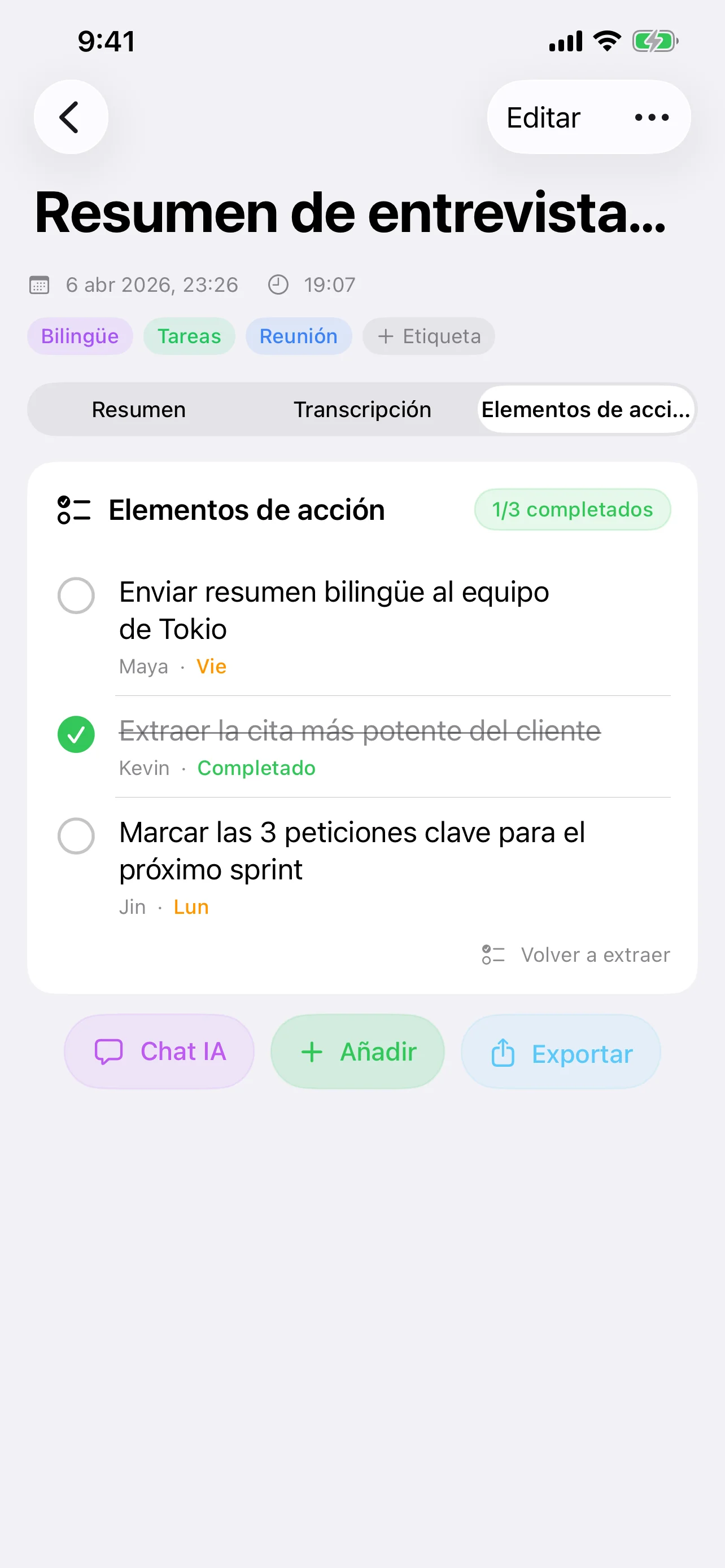 Speechy app screenshot