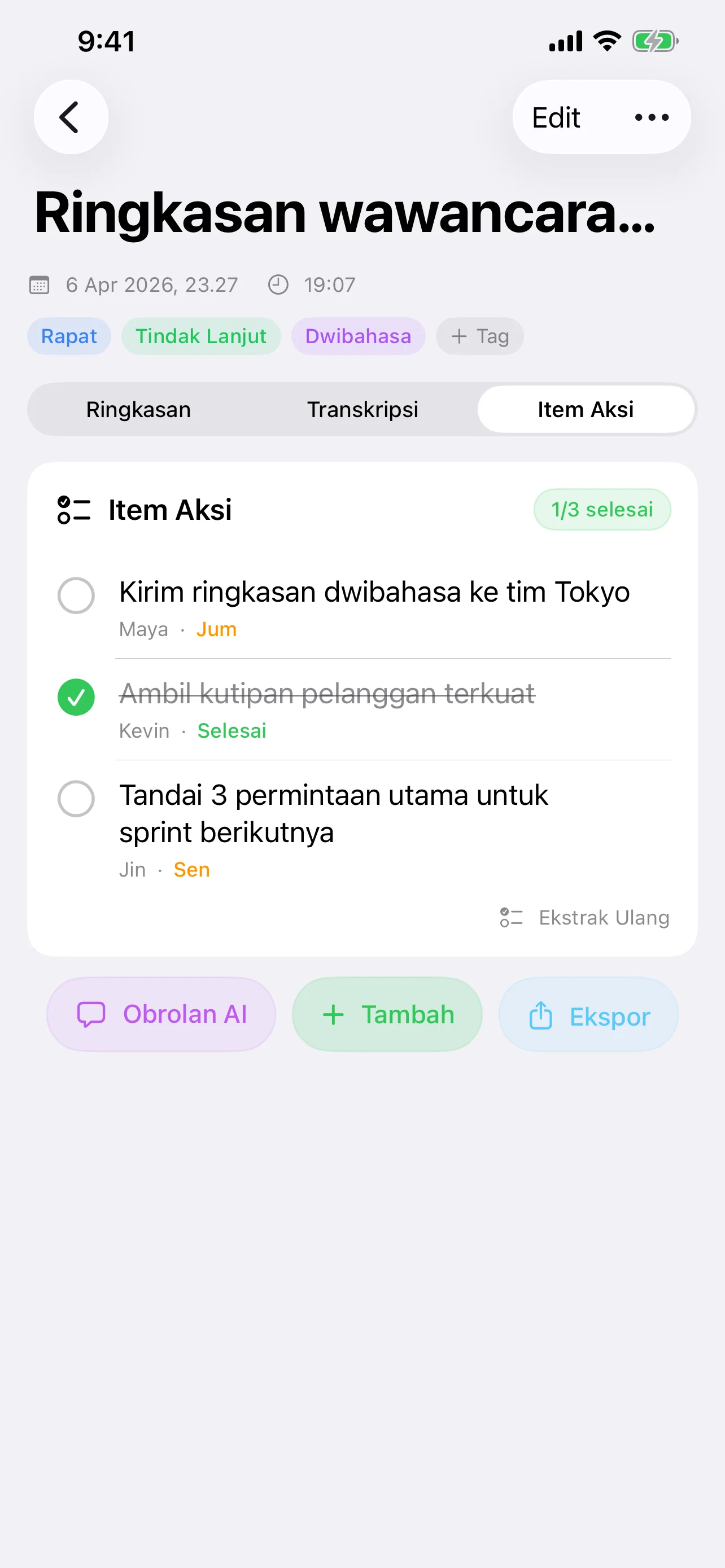 Speechy app screenshot