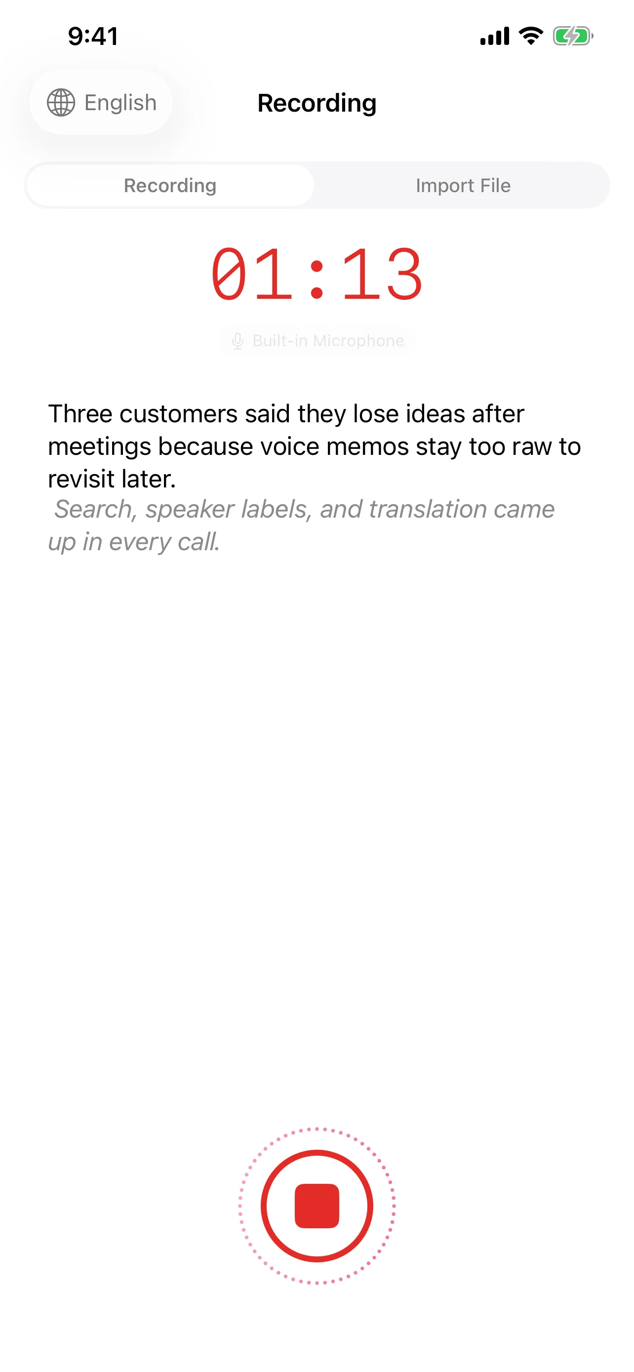 Recording on Speechy