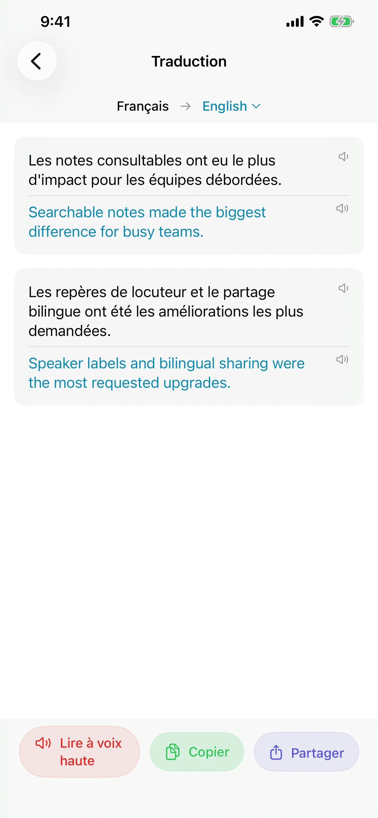 Speechy app screenshot